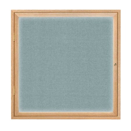 United Visual Products Single Door Slim Enclosed Radius EZ Tack Board, 48"x36", Black/Grey UVRDS48EZ-GREY-BLACK